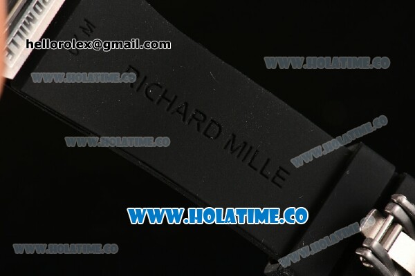 Richard Mille RM007 Miyota 6T51 Automatic Steel Case with Diamonds Dial and Black Rubber Strap - Click Image to Close